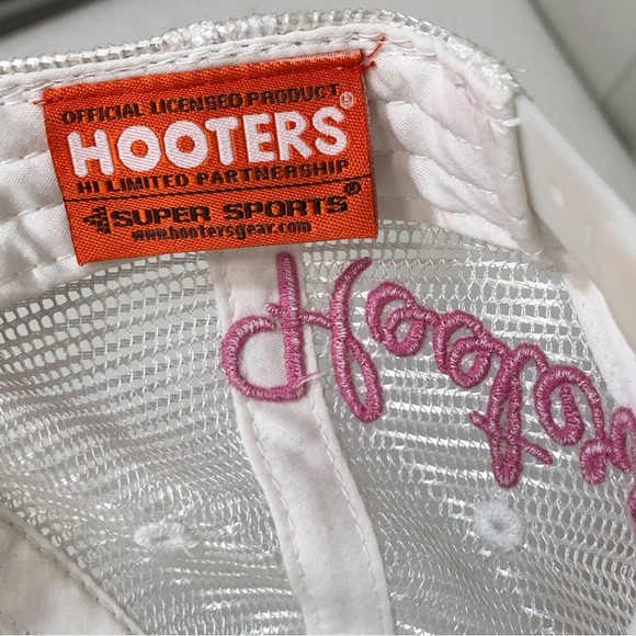 Hooters Rare Mesh Trucker Pink Brown Aol Heart Cupid Snap Back Adjustable Hat - Picture 12 of 13